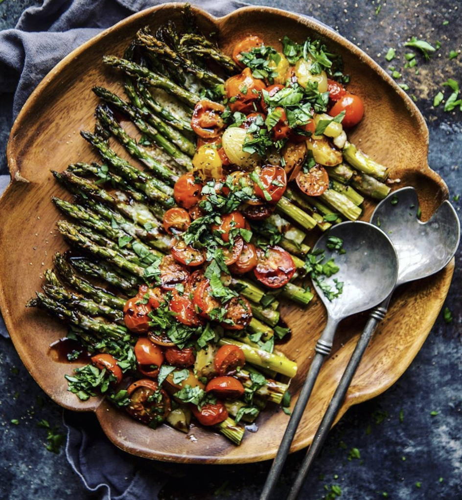 Caprese roasted asparagus