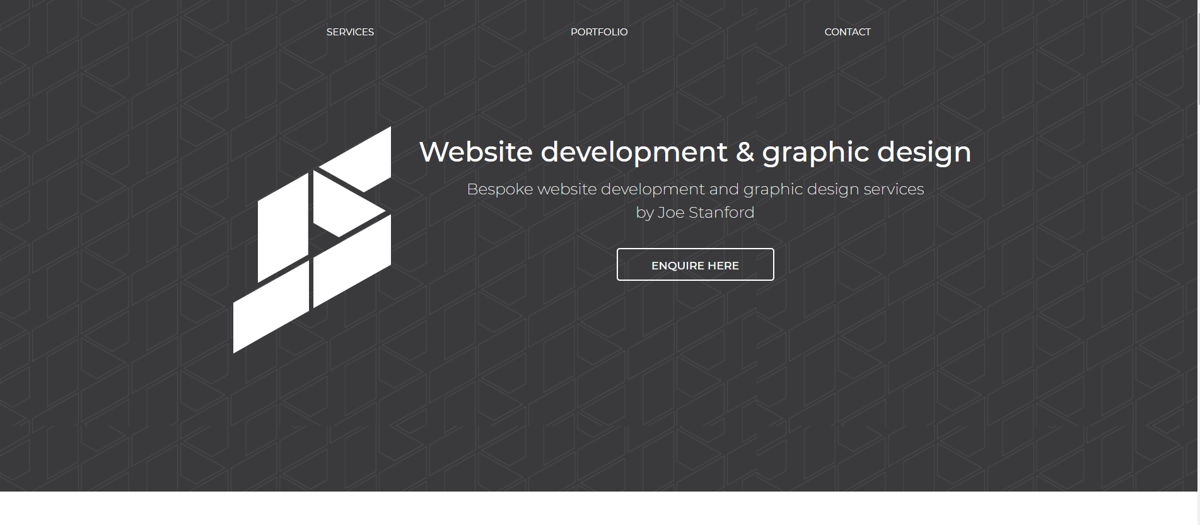 Screenshot of Joe Stanford, from the designer & developer portfolios collection.