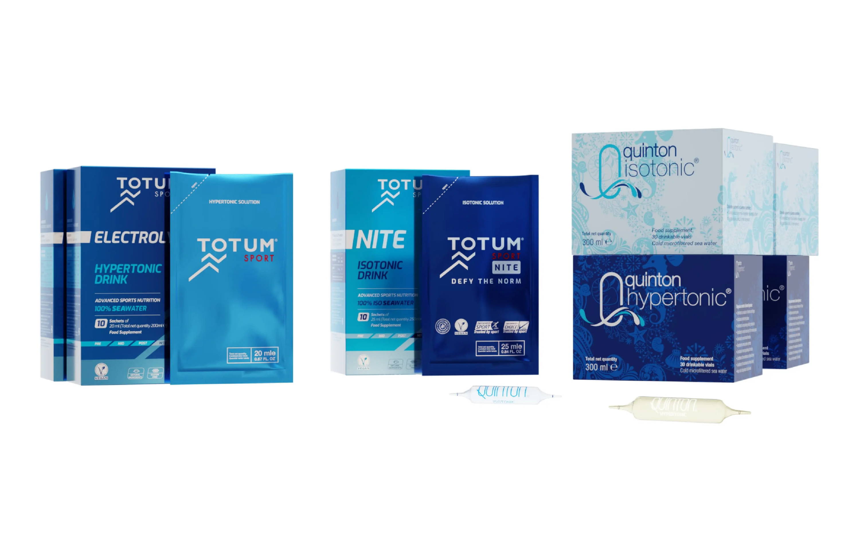 Our Quinton Isotonic and Hypertonic hydration formulas offer the