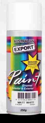 Aussie Export Spray Paint Matt White Export 250Gm