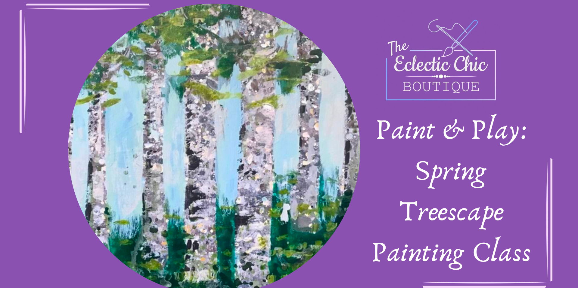 Paint & Play: Spring Treescape Painting Class promotional image