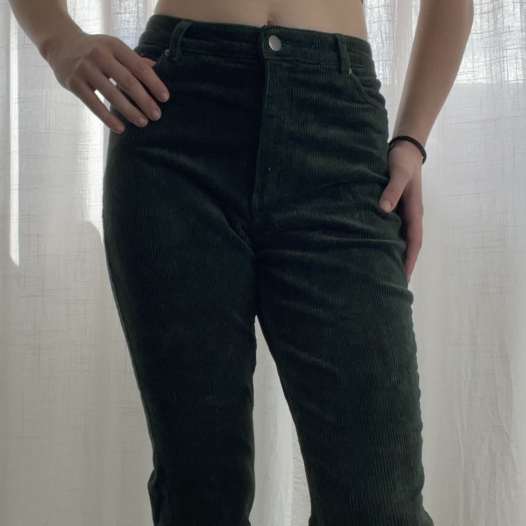 corduroy dark green pants