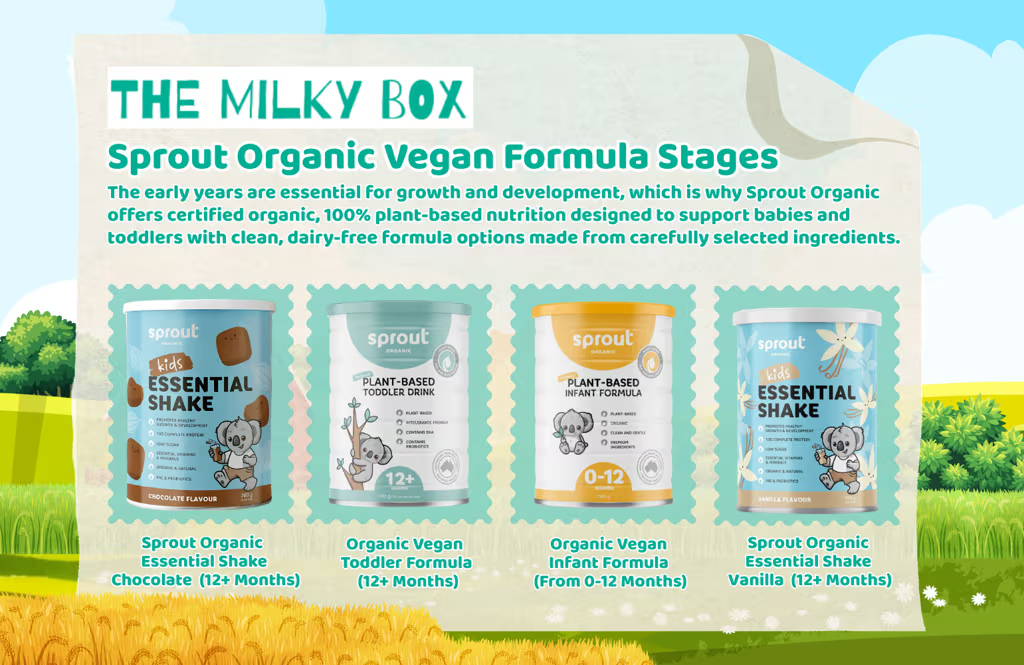 Sprout Organic vegan infant formula and toddler drink stages | The Milky Box