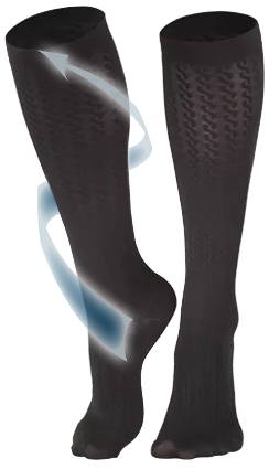 Ladies' Knee High Cable Pattern Socks With Arrow Travelling Up the Leg