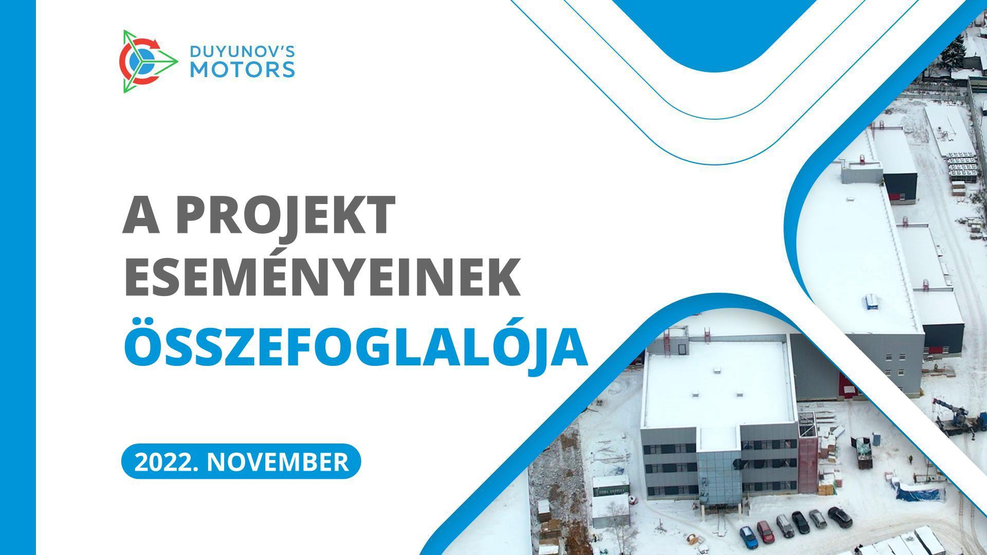 A projekt kulcsfontosságú eseményei: novemberi összesítő