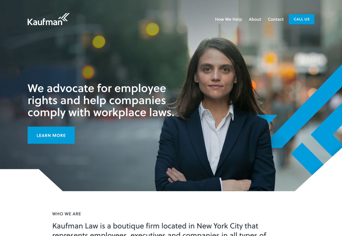 Screenshot of Kaufman Law, from the lawyer websites collection.