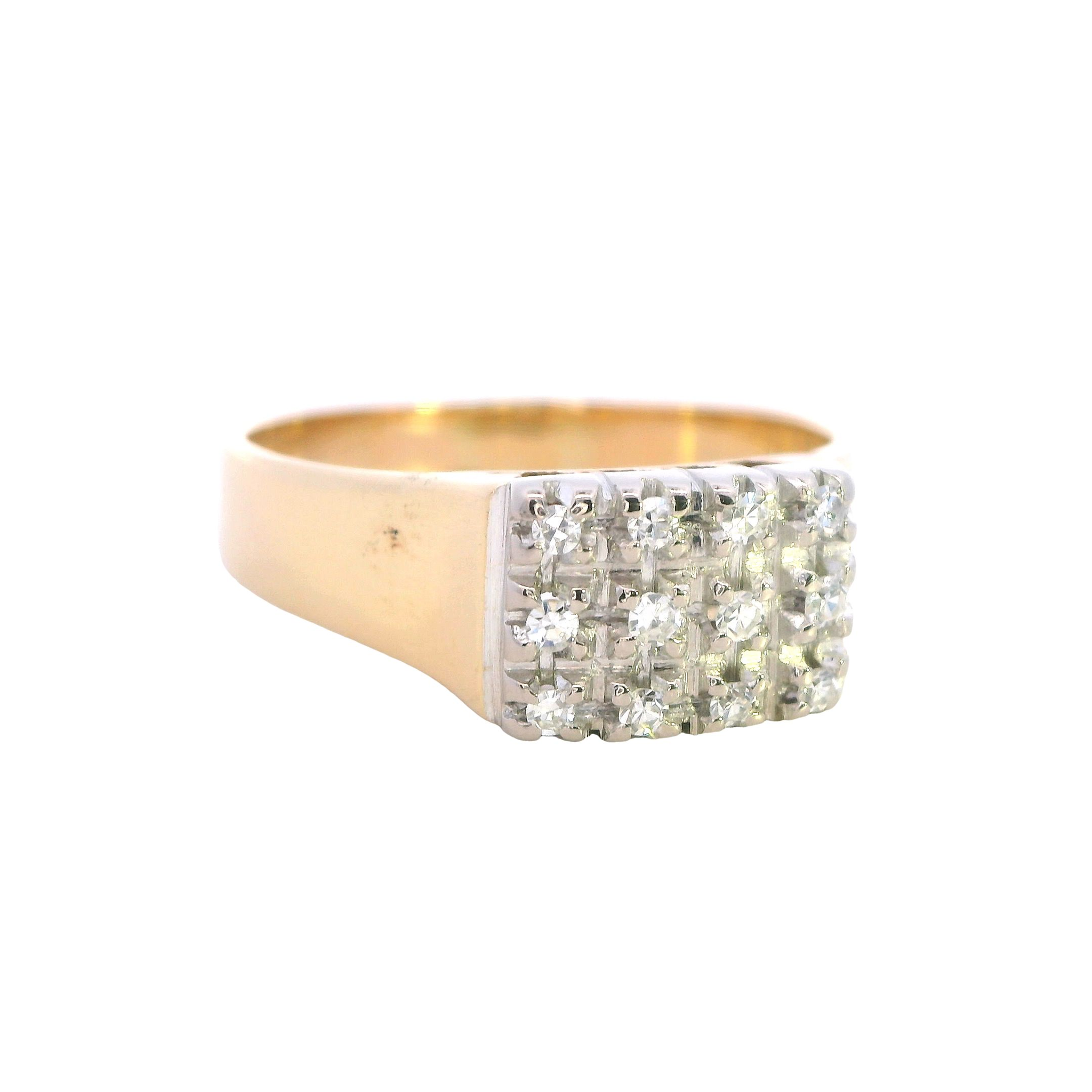 18ct Yellow Gold and Palladium Diamond Ring - Image 2