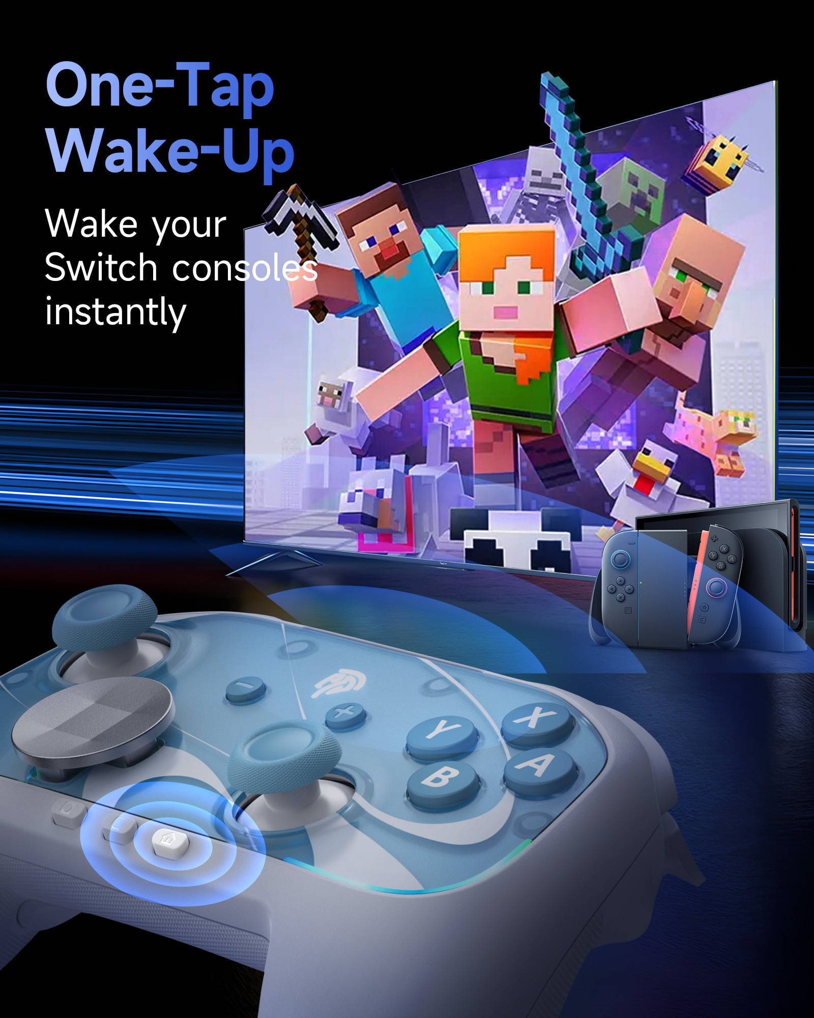 EasySMX S10 Controller One-tap to wake up switch 2