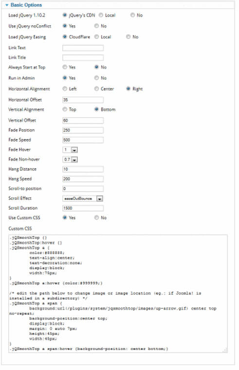jQSmoothTop - плагин возврата наверх страницы