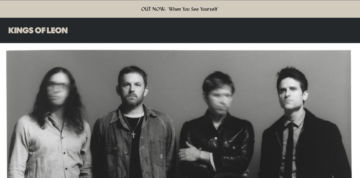 Screenshot of Kings of Leon, from the band websites collection.