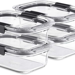 Rubbermaid Brilliance Glass Storage 3.2-Cup Food Containers with Lids