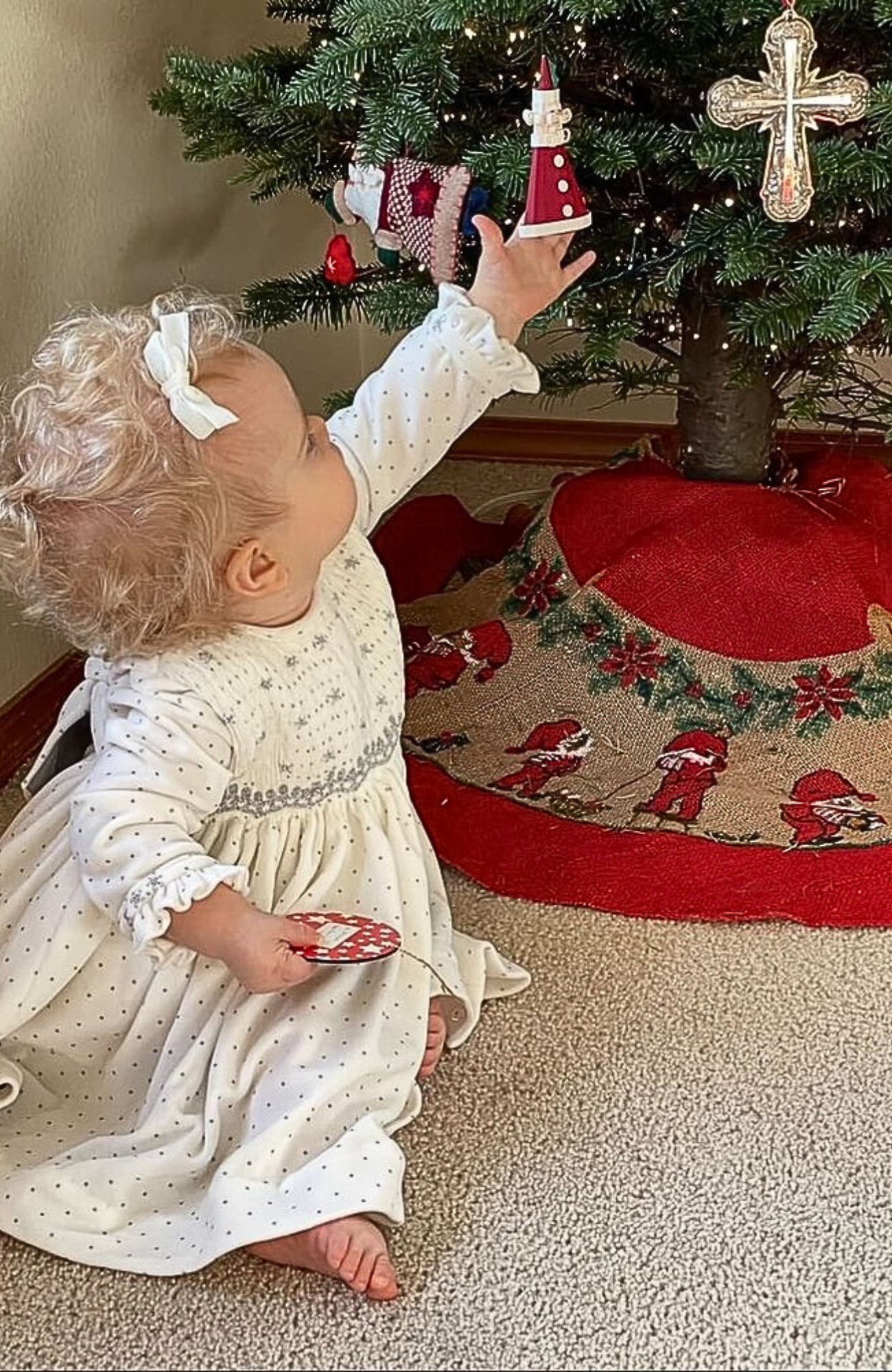First christmas smocked dress