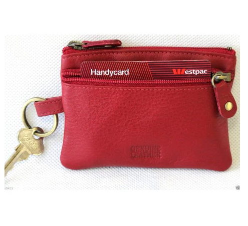 Coin Purse with Key Ring in Full Grain Cow Hide Leather. Style: 11034. Florentino