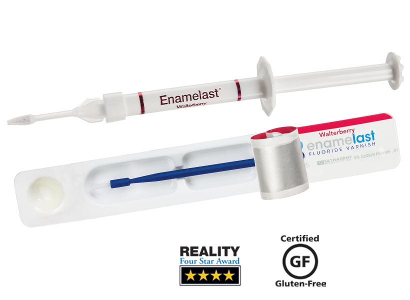 Enamelast unit-dose and syringe: Gluten-free certified and Reality 4 star award