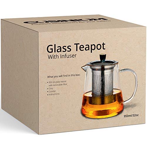 Hario Cha Cha Kyusu Maru vs CUSINIUM Glass Teapot with Infuser Set Slant