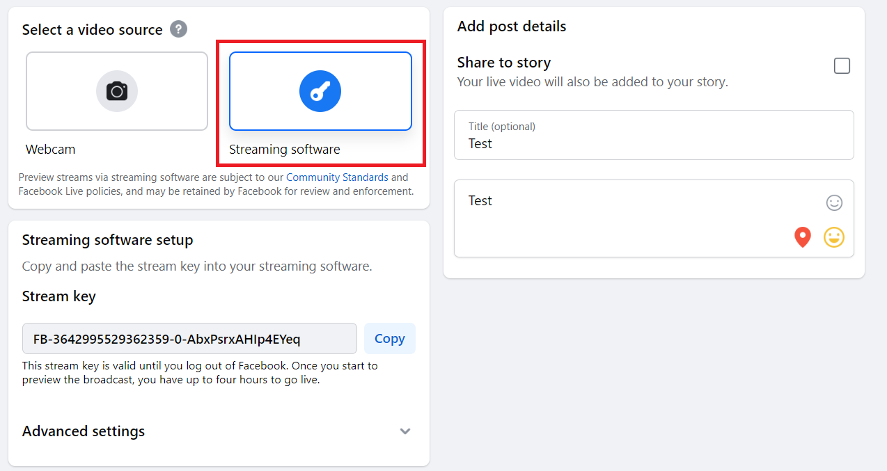 Facebook Rtmp Key How to Schedule a Live Stream to a Facebook Group using RTMP