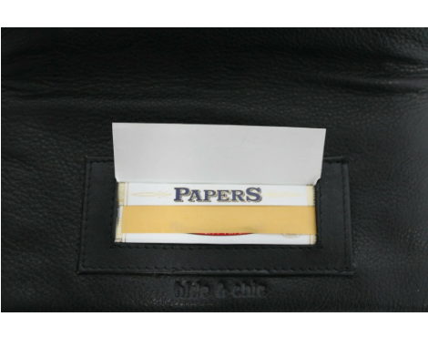 Quality Full Grain Vintage Leather Tobacco Pouch. Colour: Black. Style: 11033. Hide & Chic - Image 6