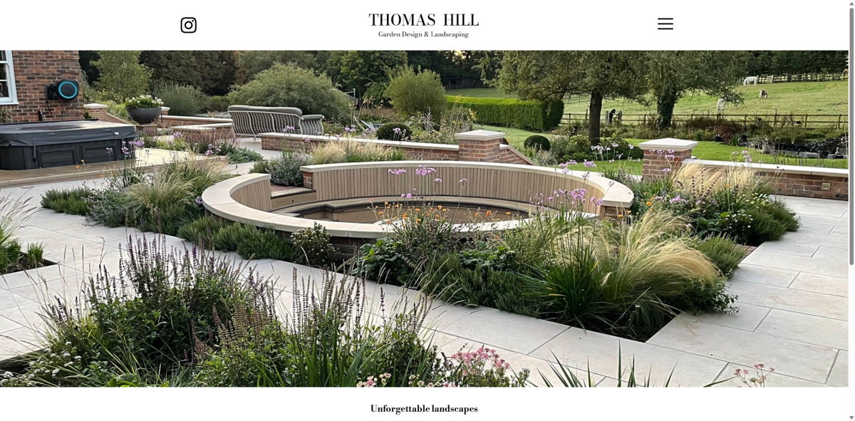 Screenshot of Tom Hill Garden Design, from the brochure websites collection.
