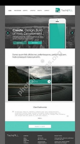 Teal Simple - шаблон сайта в PSD формате для Фотошоп