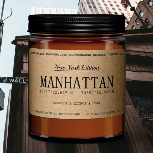 Bougie Parfumée Manhattan - Édition New York - Musc | Agrumes | Bois