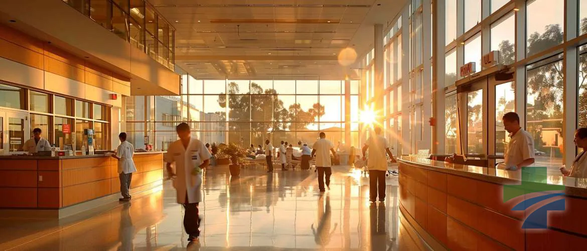 Early morning bustle at Olive View's ED symbolizes expanded, dynamic healthcare services.