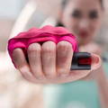 female-with-pink-runners-pepper-spray-glove