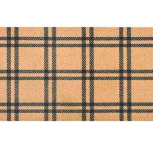 Classic Plaid Doormat - Durable Multi Season Doormat (Double Door 21.75"x72") - Black & Coir