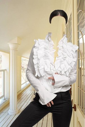 PSD исходник для монтажа - девушка в гостиной