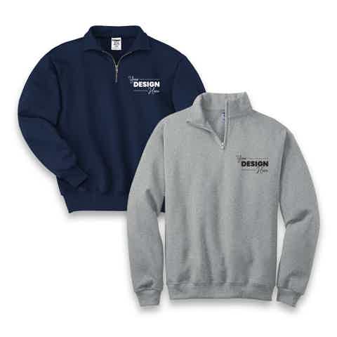 Bulk Wholesale Custom Quarter Zips and Half Zips embroidered with logo for your business or event