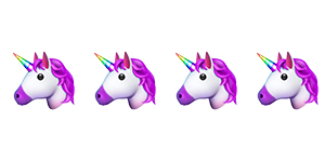 4 unicorn emojis.