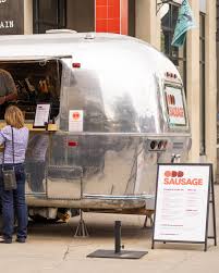 Odd Sausage, Craft Beer, Cabin Brewing, Food truck, Plaza Theatre; Streamline Trailer; Sausage on a Bun