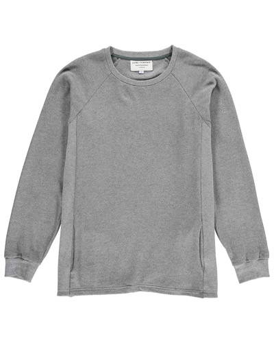 Front of grey marl organic cotton sweatshirt for men with side pockets from sustainable menswear brand Lyme Terrace