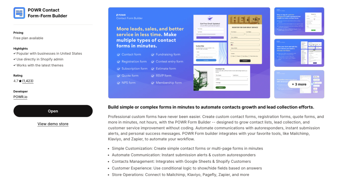 POWR contact form form builder