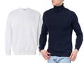White Sweatshirt and Navy Blue Turtleneck