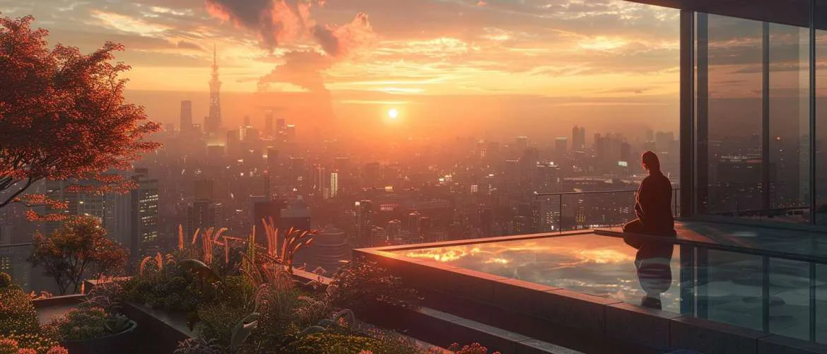 A nurse finds peace in her rooftop garden at dawn