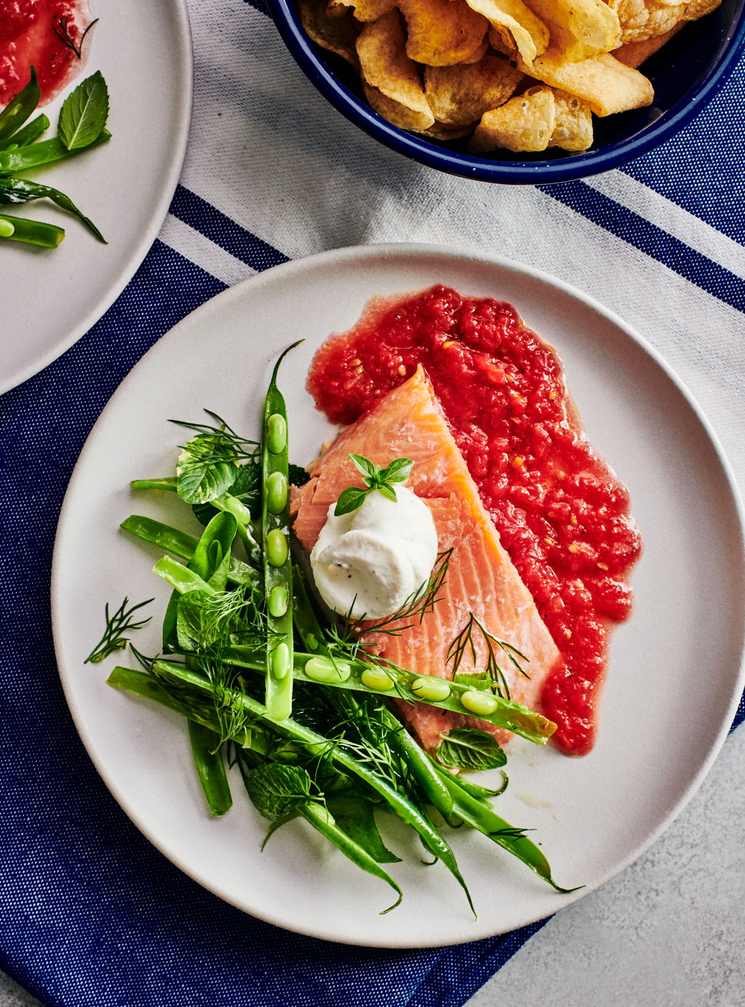Confit Trout with Horseradish Cream and Green Bean Salad | RICARDO