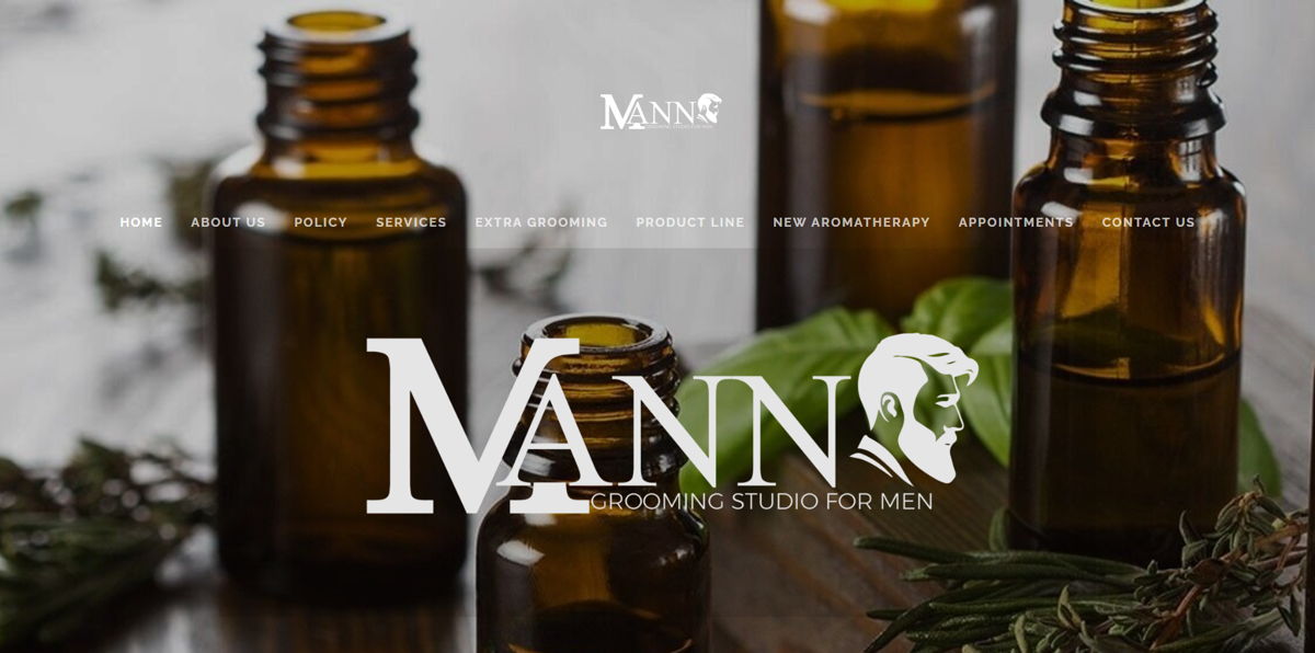 Screenshot of Mann Grooming Studio 4 men, from the barber & barbershop websites collection.