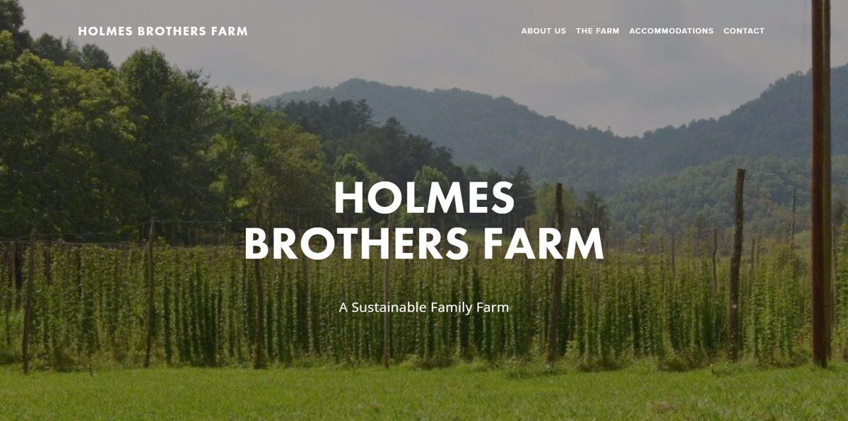 Screenshot of Holmes Brothers Farm, from the farm websites collection.