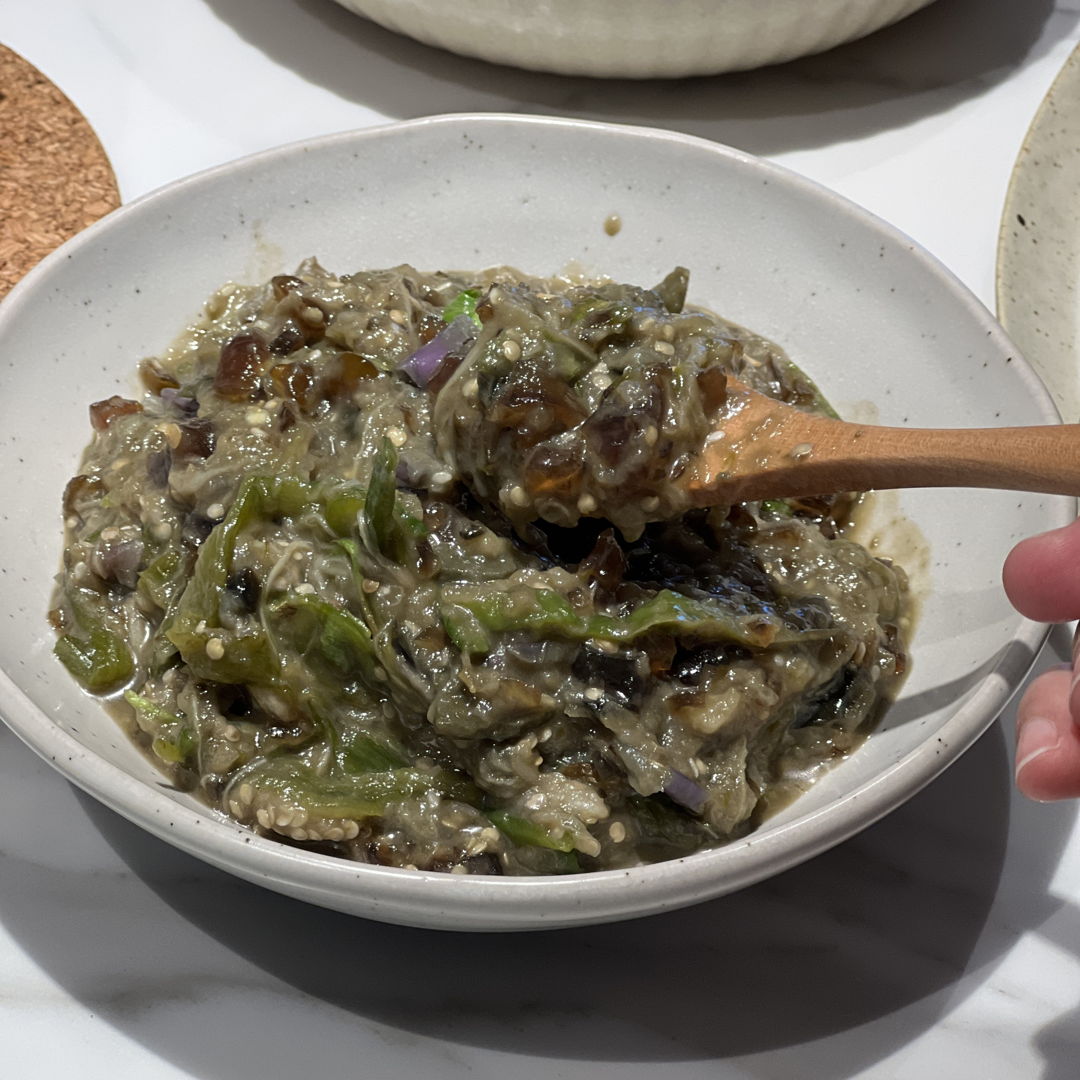 May not look the prettiest on the table, but this Smashed Eggplant, Century Egg and Roasted Chili is a rice thief