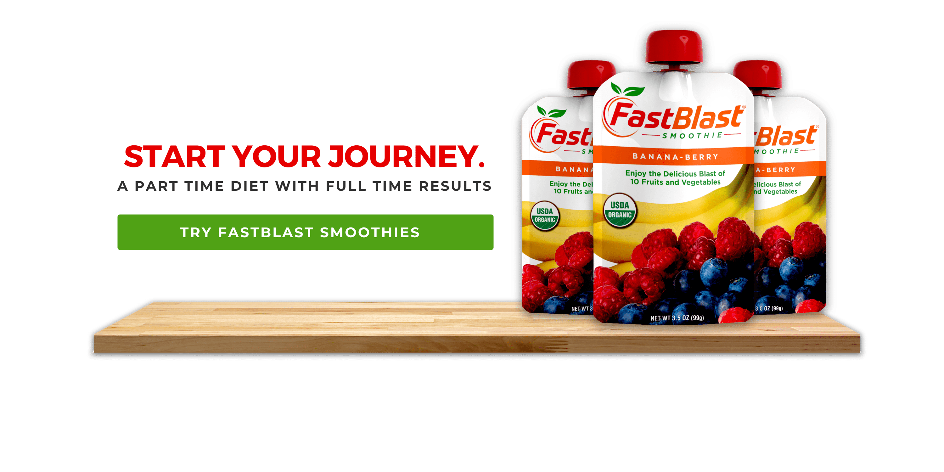 Fastblast smoothies lined up