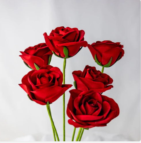 Red Velveteen Bloom - Realistic Artificial Flowers - Image 2