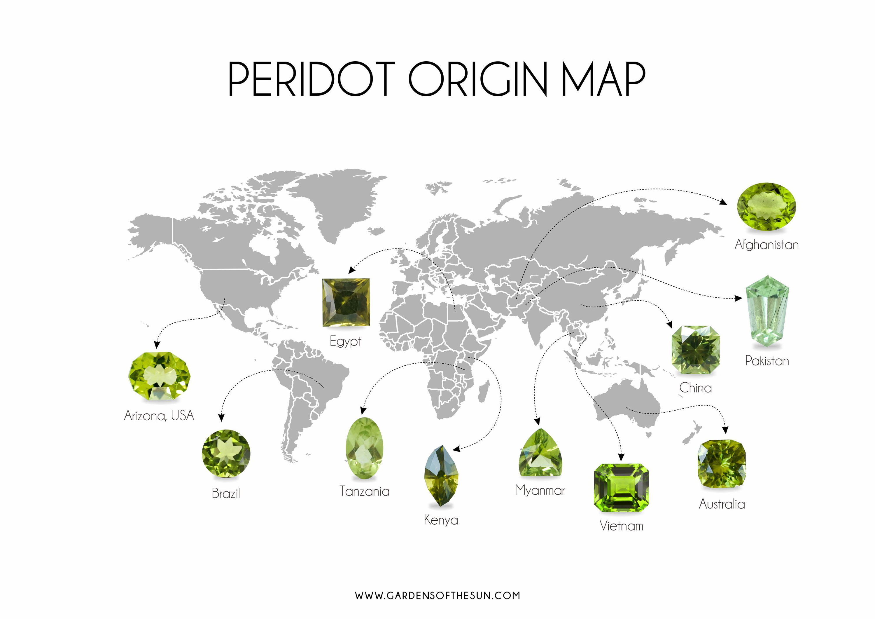 peridot origin map