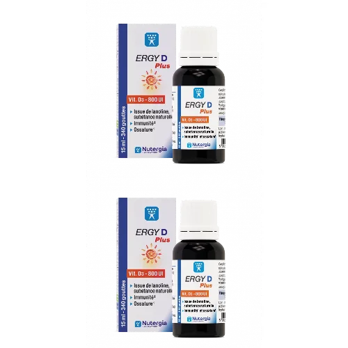 ERGY D Plus - Vitamine D - Lot De 2