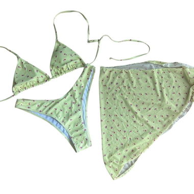 Bikini yellow with flower print