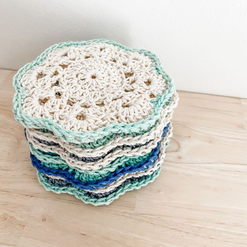 Snow Drop Coasters Crochet Pattern