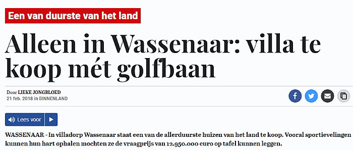  Amsterdam
- Telegraaf wassenaar media krant villa