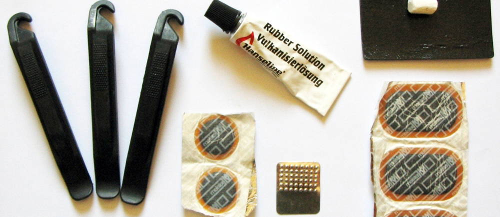 Bicycle flat tire repair kit