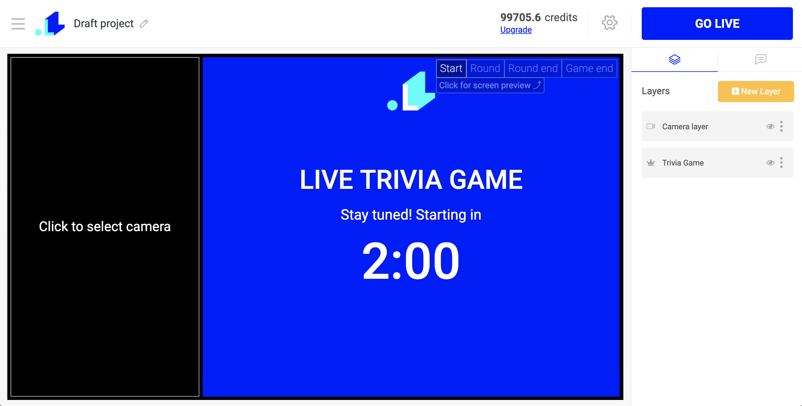 Live trivia game
