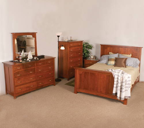 Image of fully customizable LeGrande Bedroom Set through Harvest Home Interiors Amish Solid Wood Furniture