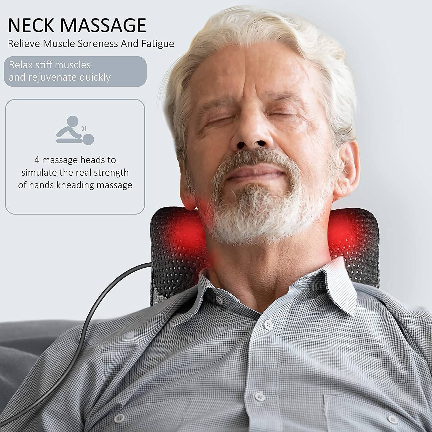 Get relief from neck pain with this massager that has heat to soothe muscles.